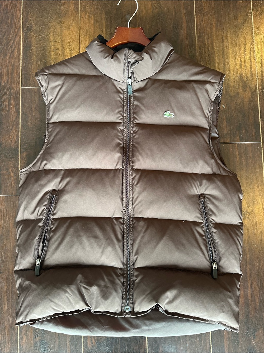 Lacoste Mens Brown Puffer Vest size 52 M/L
